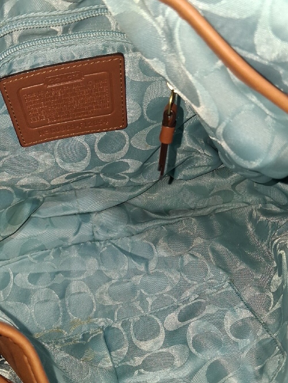 Coach Caramel Leather Shoulder Bag with Gold Turnlock - Picture 6 of 15